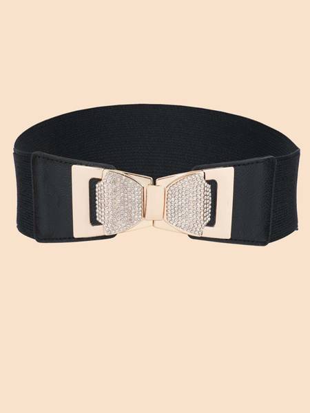 KILLFE Women Casual Black Fabric Belt