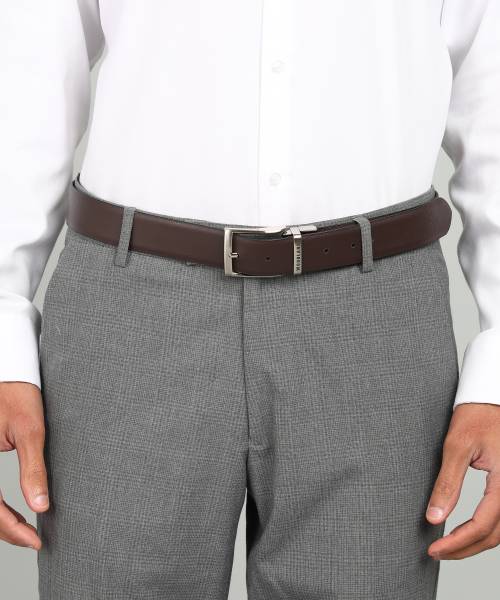 WOODLAND Men Formal Black Genuine Leather Reversible Belt