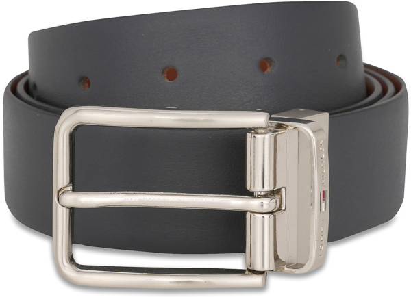 TOMMY HILFIGER Men Casual Black Genuine Leather Reversible Belt