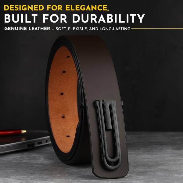 CARLTON LONDON Men Formal Brown Genuine Leather Belt