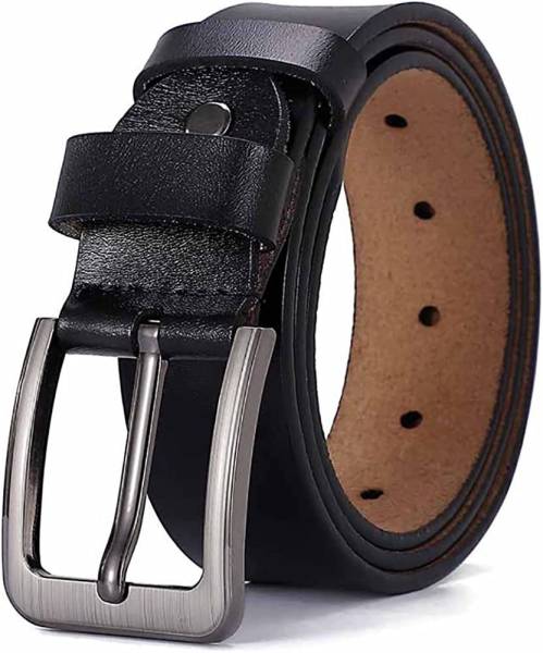 ZORO Men Casual Black Genuine Leather Reversible Belt