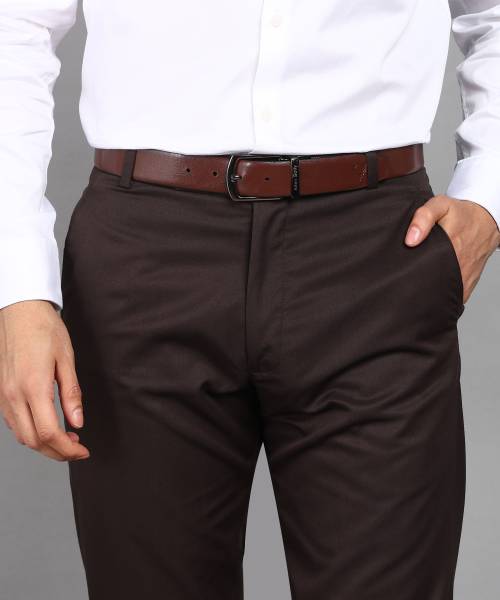 Allen Solly Men Black, Brown Genuine Leather Reversible Belt