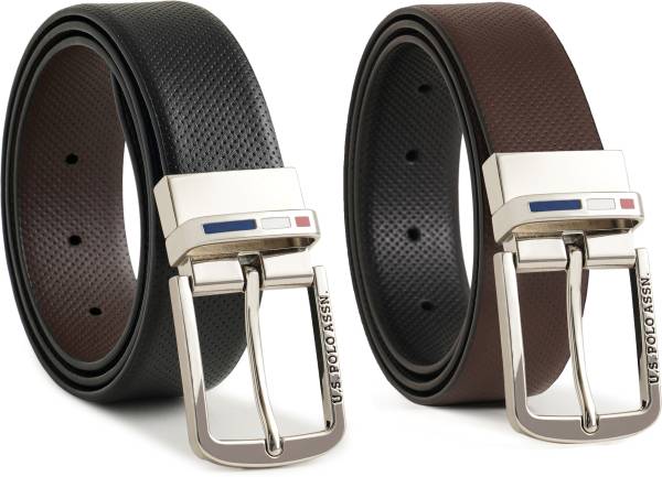 U.S. POLO ASSN. Men Casual Multicolor Genuine Leather Reversible Belt