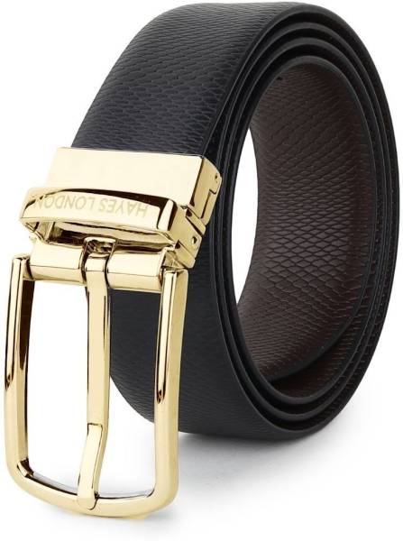 Hayes London Men Black, Brown Genuine Leather Reversible Belt