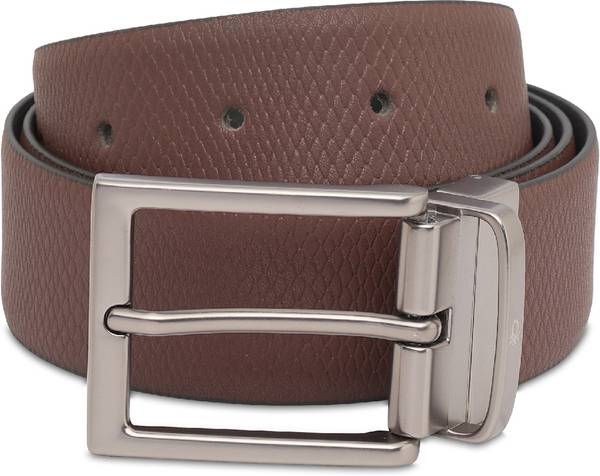 United Colors of Benetton Men Maroon Genuine Leather Reversible Belt