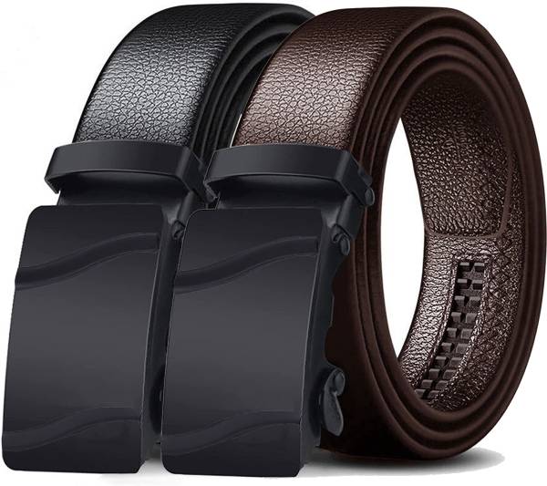 PROVOGUE Men Black Artificial Leather, Texas Leatherite Belt