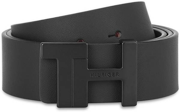 TOMMY HILFIGER Men Casual Black, Purple Genuine Leather Reversible Belt