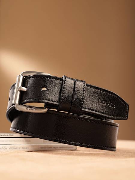 LEVI'S Men Casual Black Genuine Leather Belt
