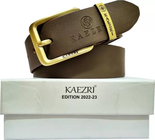 KAEZR Men Brown Genuine Leather Belt