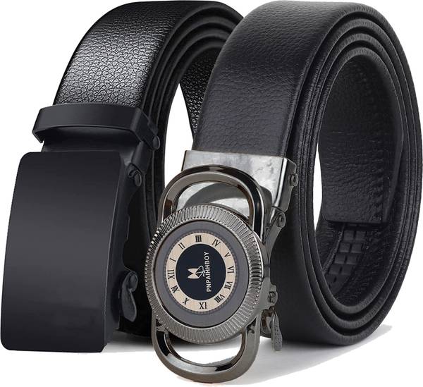 PROVOGUE Men Black Artificial Leather, Texas Leatherite Belt