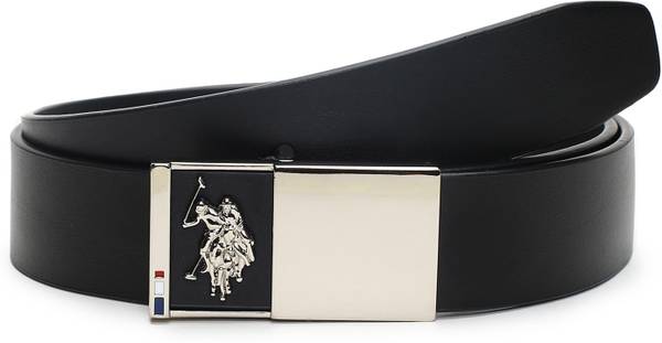 U.S. POLO ASSN. Men Casual Black Genuine Leather Belt