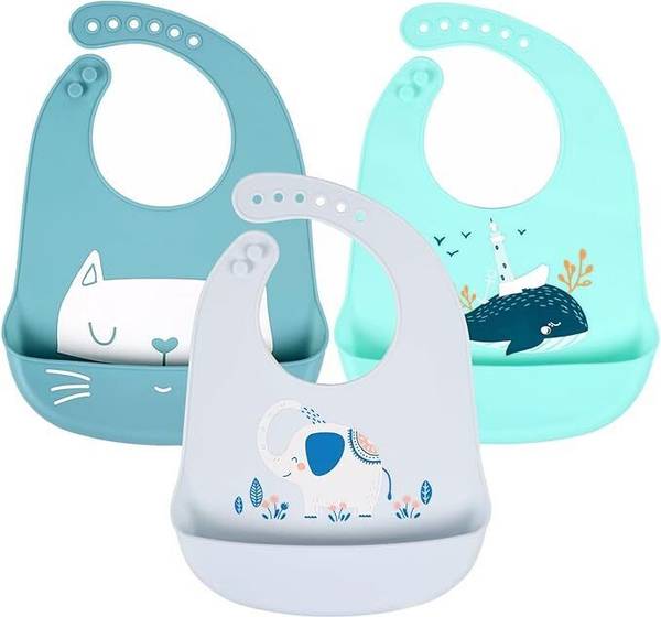 TONY STARK Baby Silicone Feeding Bib Food Catcher| Adjustable & Waterproof Apron for Babies