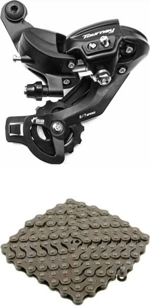 CYCLOWN TOURNEY TY BICYCLE REAR TYPE GEAR DERAILLEUR WITH 116 LINK GEAR CYCLE CHAIN. Bicycle Brake Disk