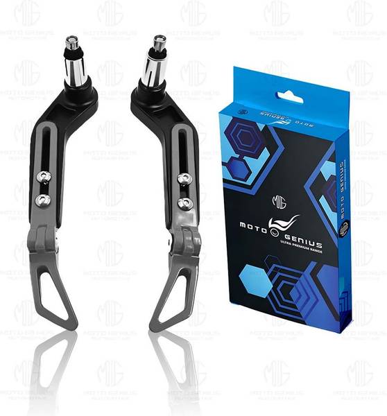 Moto Genius Premium Adjustable Brake Clutch Lever Protector for Motorcycles Safety (Grey) Bike Crash Guard