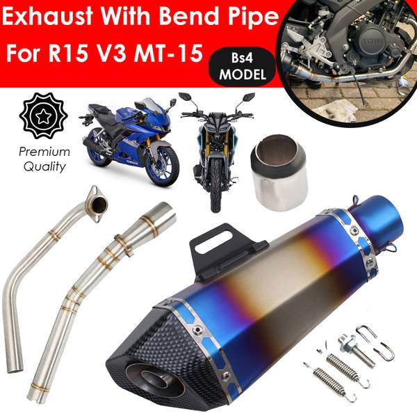 Otoroys Exhaust Muffler with R15 v3 and Mt15 Bs4 Bend Pipe Yamaha R15 Full Exhaust System