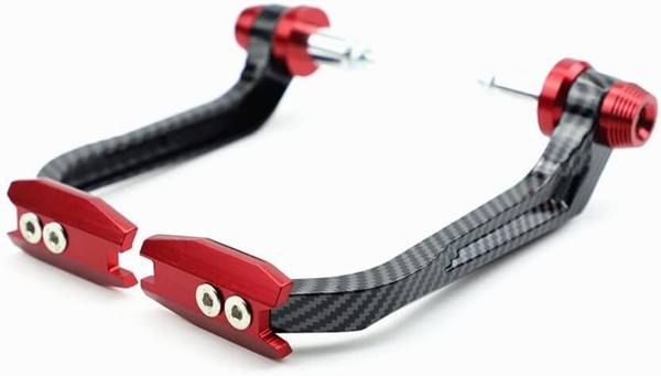 TRP Traders 7/8" 22mm Motorcycle Brake Clutch Lever Hand Guard Protector (Red Carbon) Bike Fairing Kit