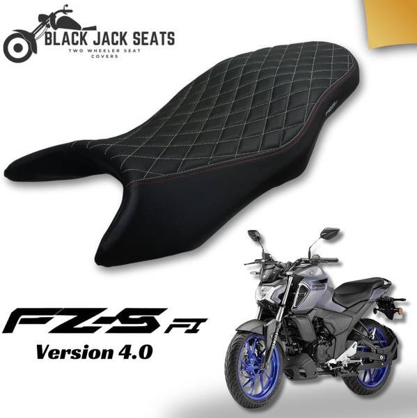 blackjackseats FZ-S Version 4.0 Diamond Cut Seat Cover  Premium Stitching, High-Density Foam Single Bike Seat Cover For Yamaha FZ-S