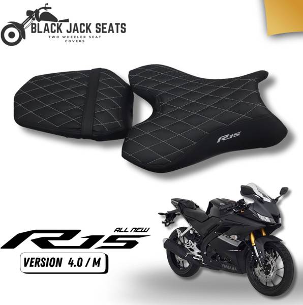 blackjackseats Premium Diamond Cut Seat Cover for R15 Version 4 / M  Stylish & Durable Split Bike Seat Cover For Yamaha R15