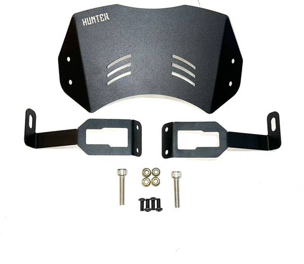 RWT Metal Windshield Visor Flyscreen with All Necessary Fittings for Hunter 350 Bike Windshield