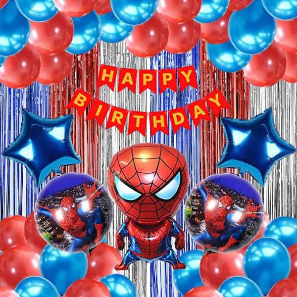 PARTY BREEZE Printed spiderman birthday decoration avengers theme combo kit for boys girls adults Balloon