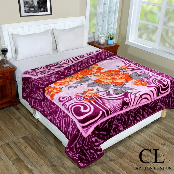 CARLTON LONDON Floral Double Mink Blanket for Heavy Winter