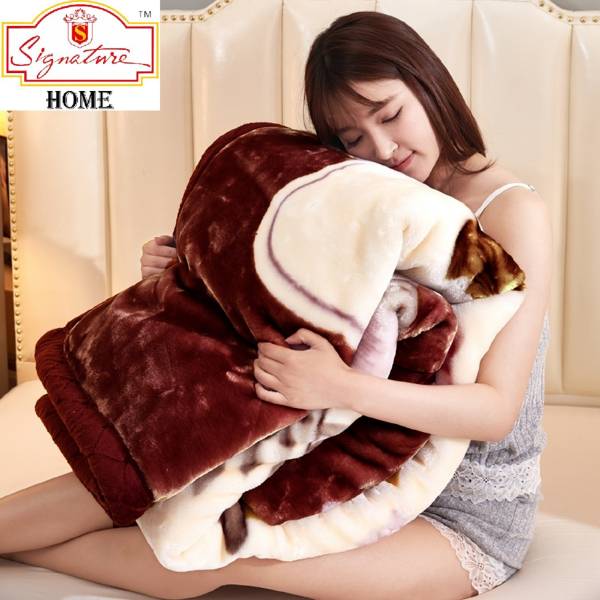 Signature Printed Double Mink Blanket for Heavy Winter