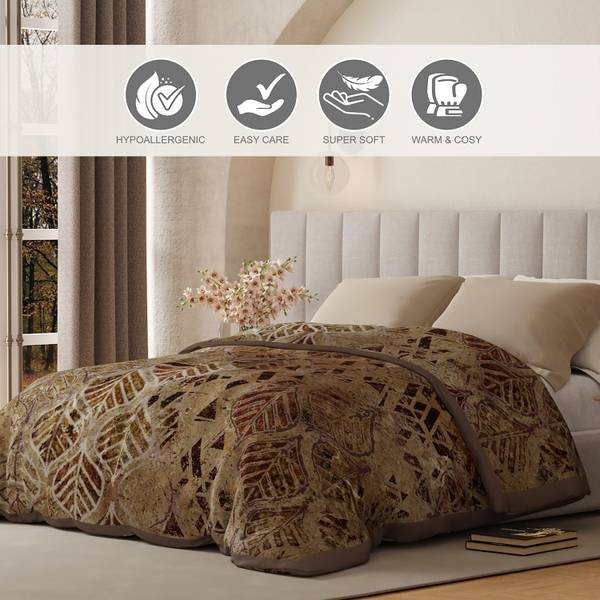 Boutique Living India Printed Double Mink Blanket for AC Room