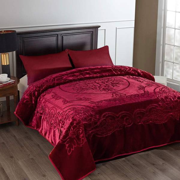 KIXTA Self Design Double Mink Blanket for Heavy Winter