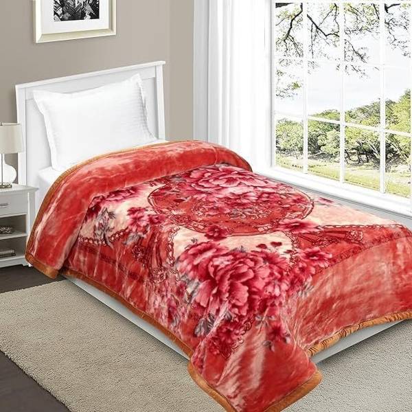 LA VERNE Printed Single Mink Blanket for Heavy Winter