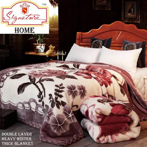 Signature Floral Double Mink Blanket for Heavy Winter