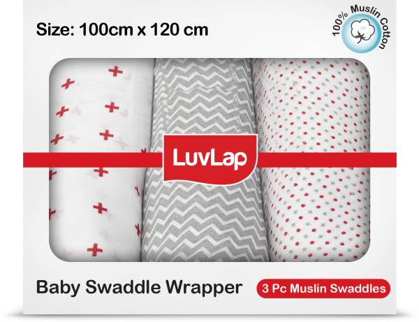 LuvLap Printed Single Swaddling Baby Blanket for AC Room