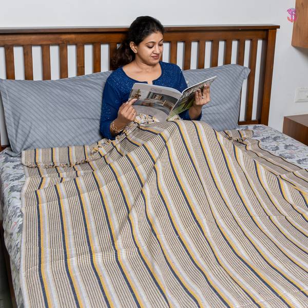 Saagar Tex Striped Single AC Blanket for Heavy Winter