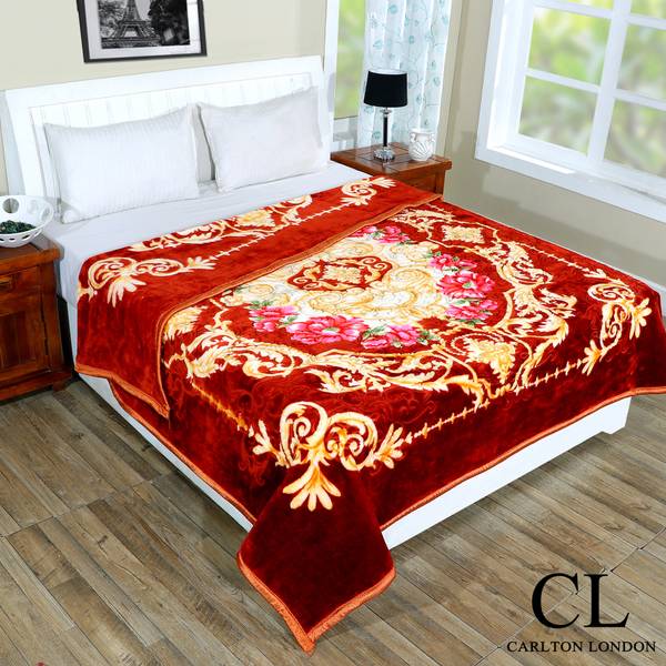 CARLTON LONDON Floral Double Mink Blanket for Heavy Winter