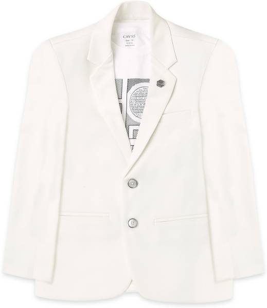 CAVIO Solid Single Breasted Party Boys Blazer
