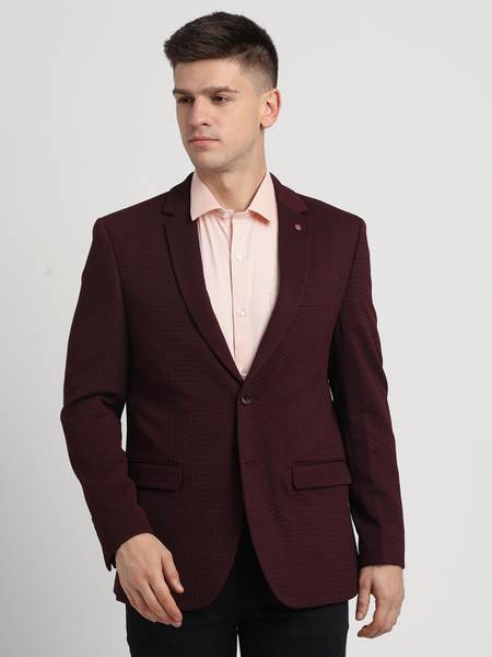 TURTLE Self Design Single Breasted Casual Men Blazer
