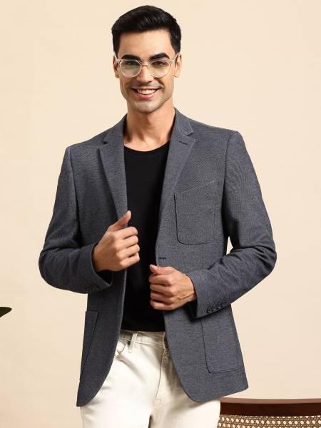 Mast & Harbour Solid Single Breasted Formal Men Blazer