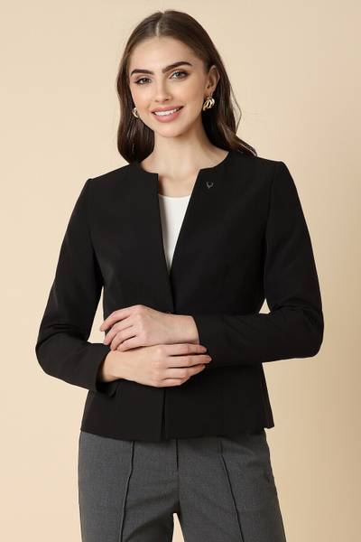 Allen Solly Solid Single Breasted Formal Women Blazer