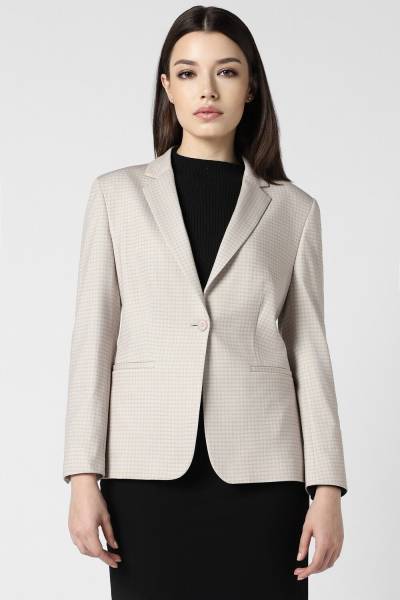 VAN HEUSEN Checkered Single Breasted Formal Women Blazer