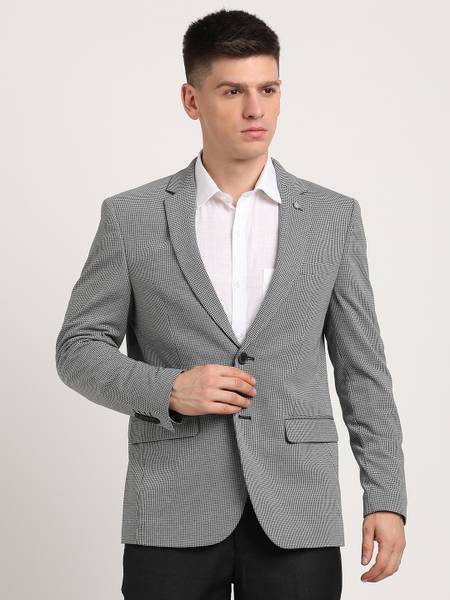 TURTLE Polka Print Single Breasted Casual Men Blazer
