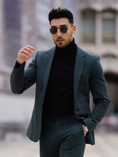 Solid single breasted party cheap men's blazer