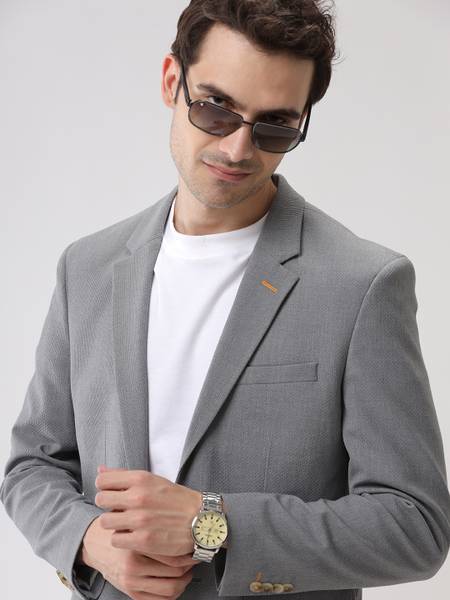 WROGN Solid Single Breasted Casual Men Blazer