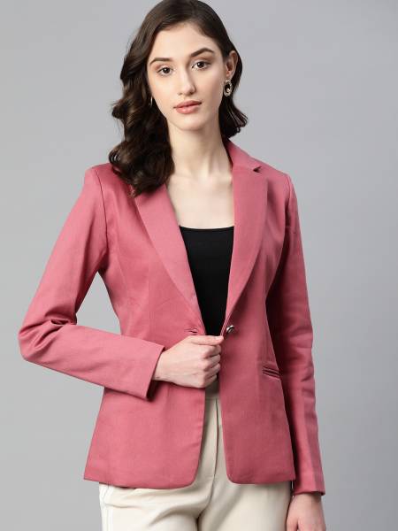 Mode Connection Solid Single Breasted Casual Women Blazer