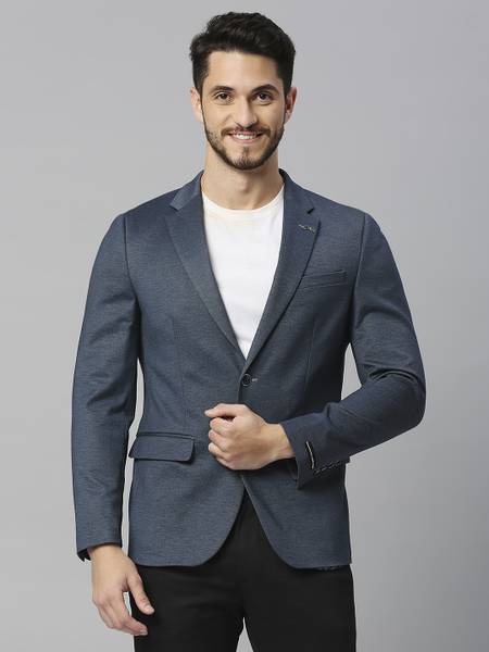 Solid single breasted casual men's blazer top
