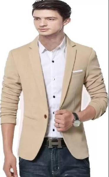 HUMJOLI MENS WEAR Solid Single Breasted Casual Men Blazer