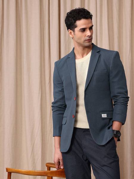 Mr Bowerbird Self Design Single Breasted Casual Men Blazer