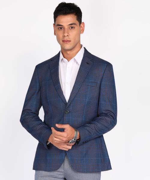 PARK AVENUE Checkered Single Breasted Formal Men Blazer