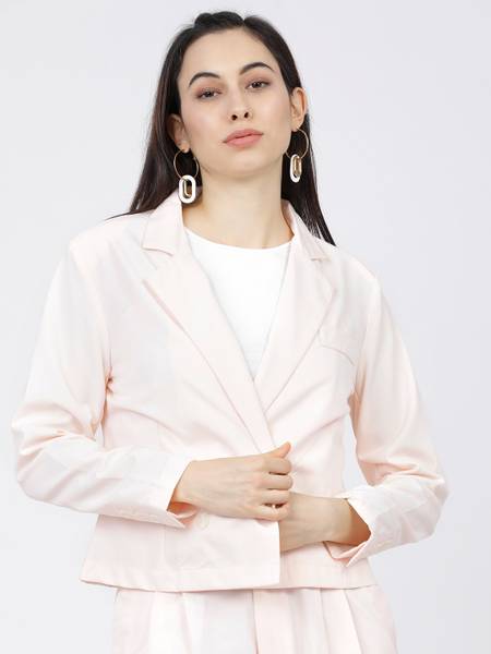 Tokyo Talkies Solid Double Breasted Party Women Blazer