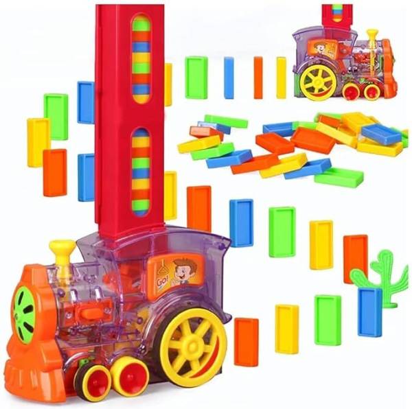 Myhoodwink Domino Blocks Train Toy Light and Sound Construction Building Rail Blocks Toys