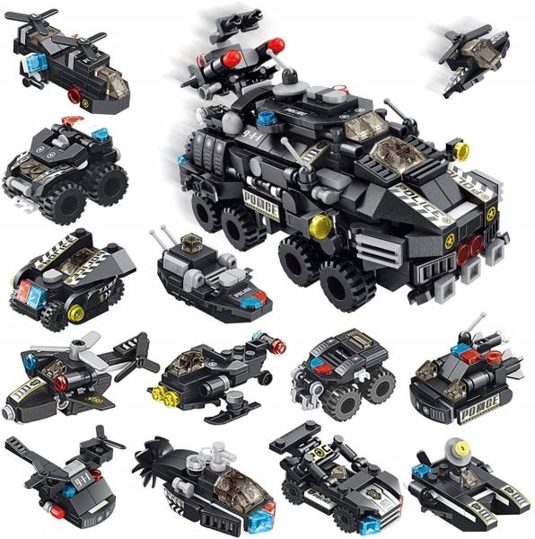 radhey preet City Police Vehicles or Mega Structure Construct Block Set RP190