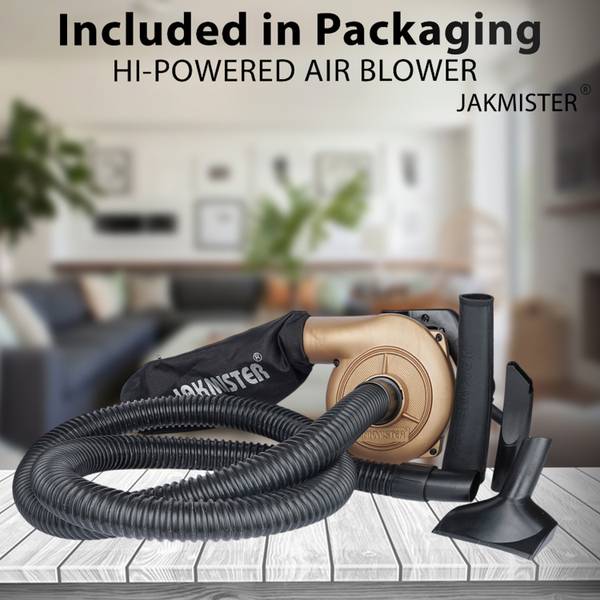 Jakmister Vacuum Suction Pipe-950 Watts Gold Unbreakable With Attachments And 20 Feet Wire Forward Curved Air Blower